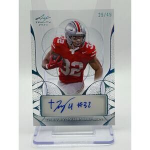 2024 Leaf Trinity Treveyon Henderson Platinum Acetate Auto 29/49 SP Patriots